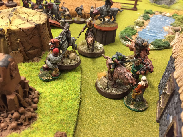 Dragon Rampant - wolf riders take out villagers