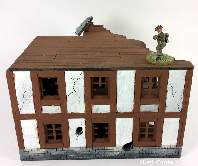 Painted MDF House with Bolt Action Figure for scale