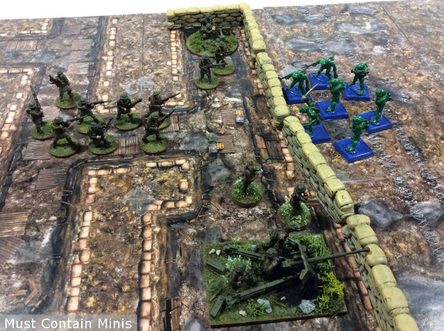 Demonstrating the gaming mat with 3d terrain