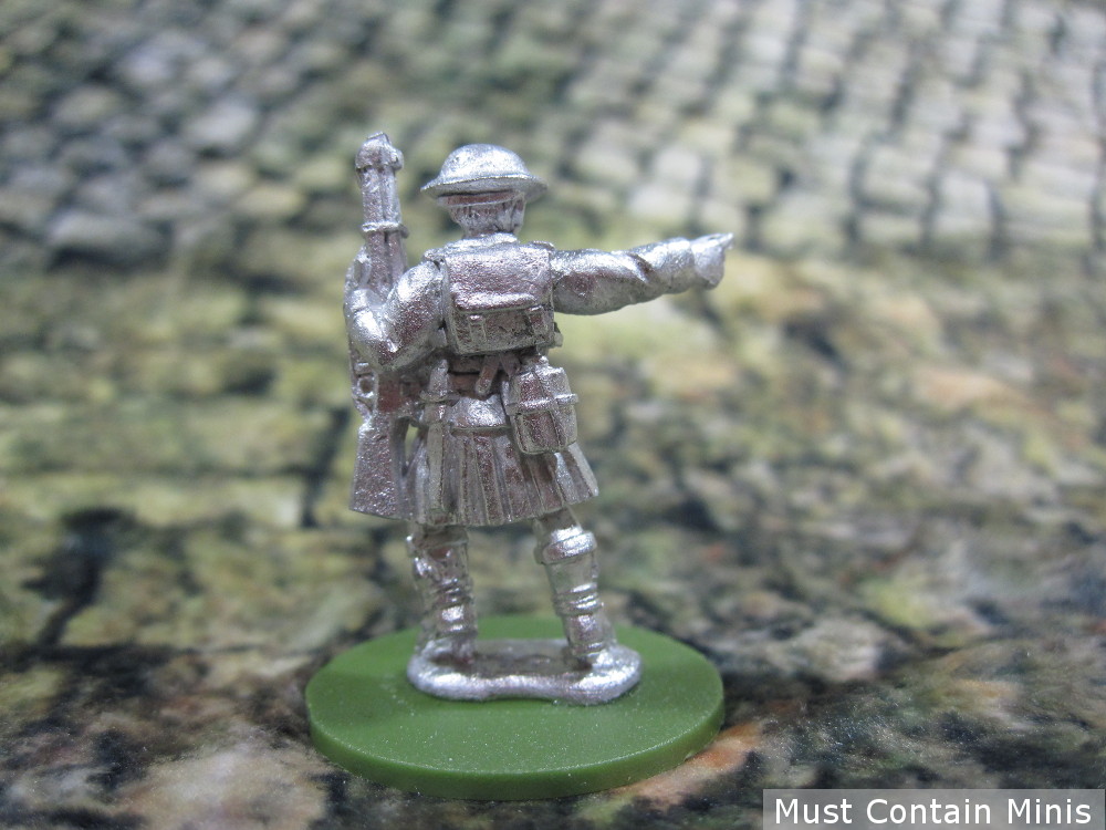 Back of a British Rifle miniature in a kilt (ww2)