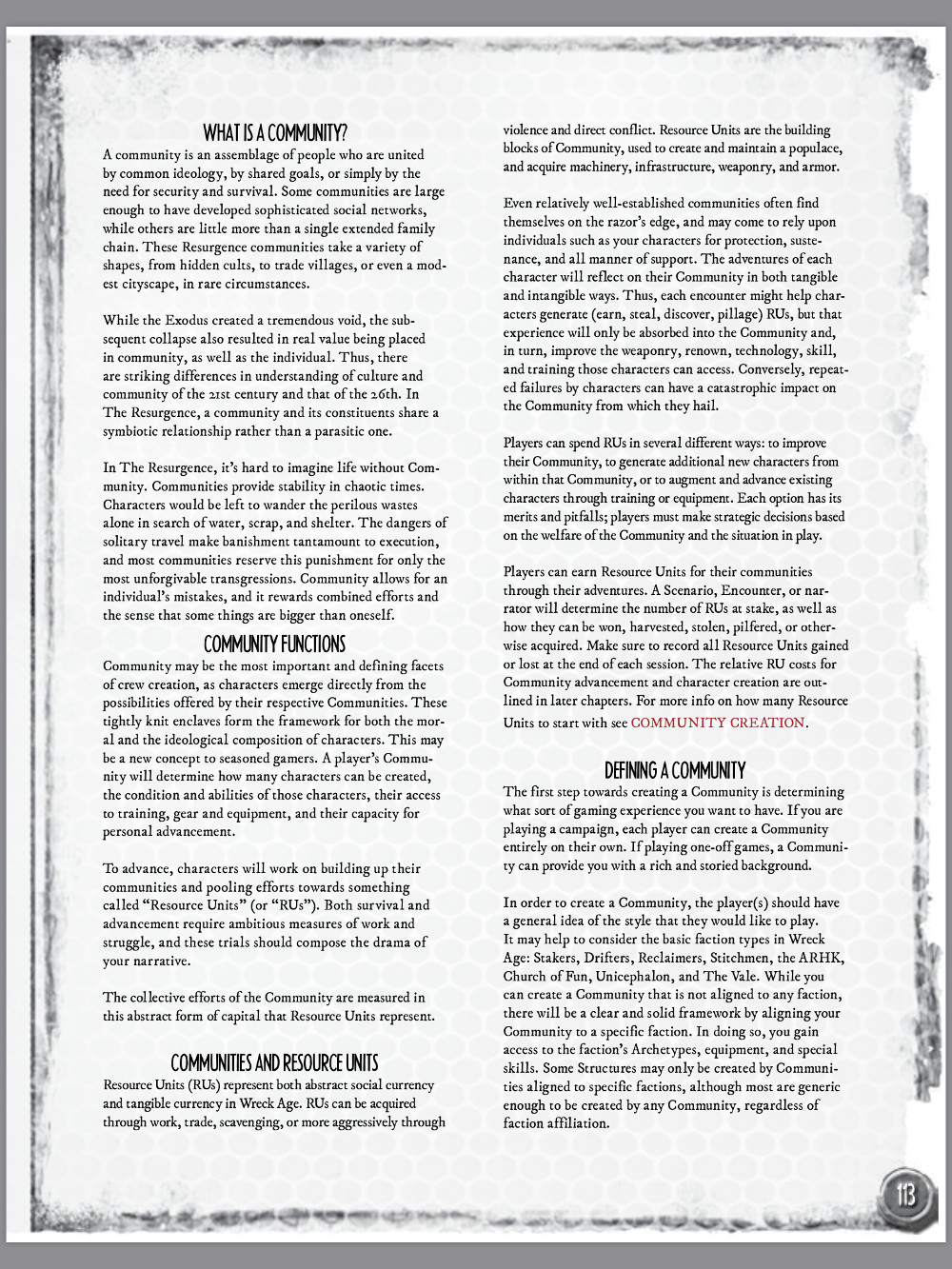 Wreck Age 2nd Edition Skirmish Rules Sample Page - In the Book