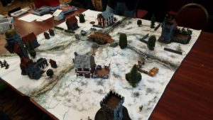 Prepping a Frostgrave table for a convention game