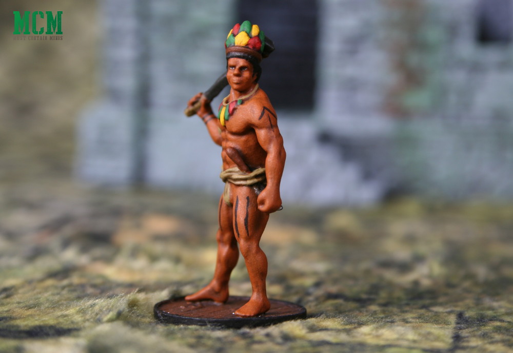 Native American Warrior Miniature in 32mm for Historical Wargaming