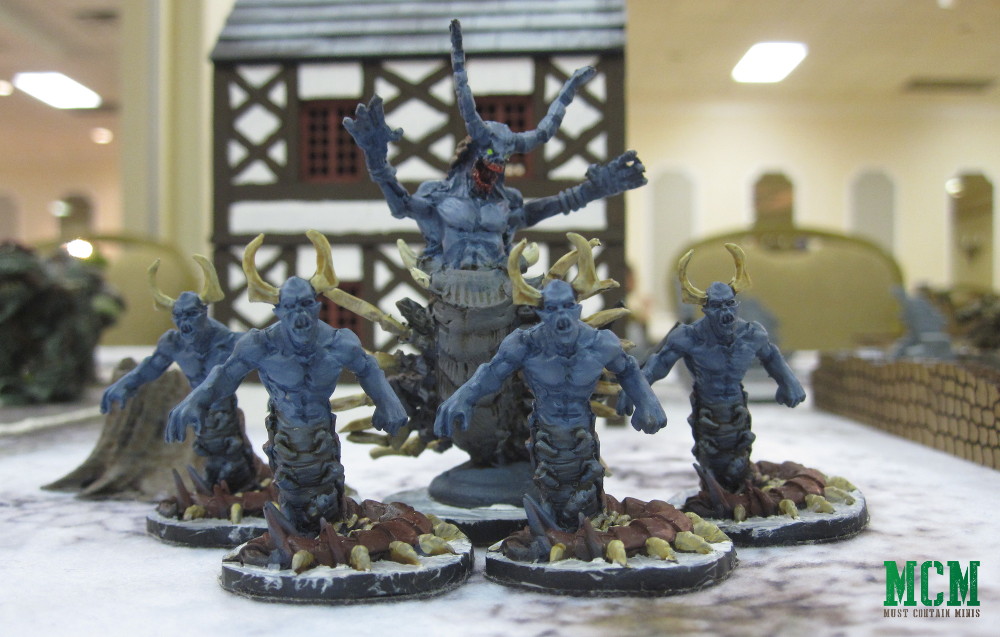 Frostgrave Chilopendra and Centipede Demon Miniatures together