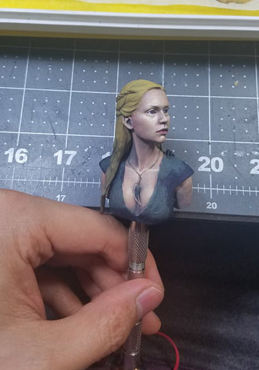 A bust painting Work in Progress Shot from Johnathan Ho.