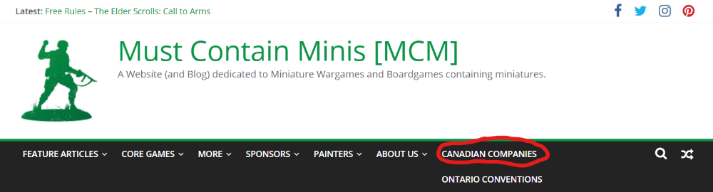 Resource Page Link to Made in Canada Miniatures and Games - MDF Terrain, Miniatures, Rules, 3D printer files, Models, etc. 
