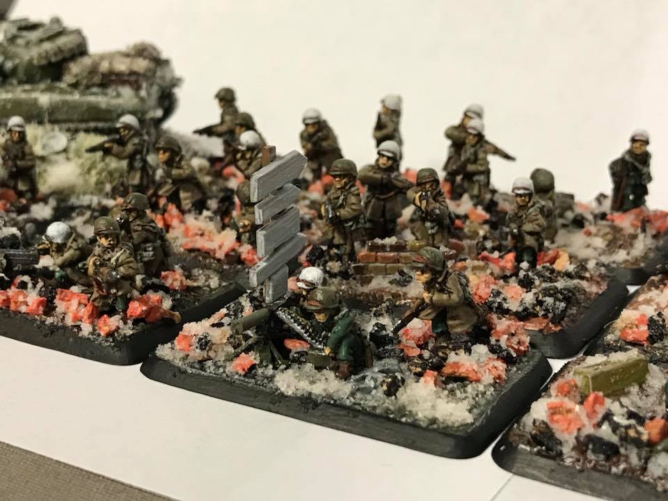 An American Winter Infantry Platoon in 15mm miniatures