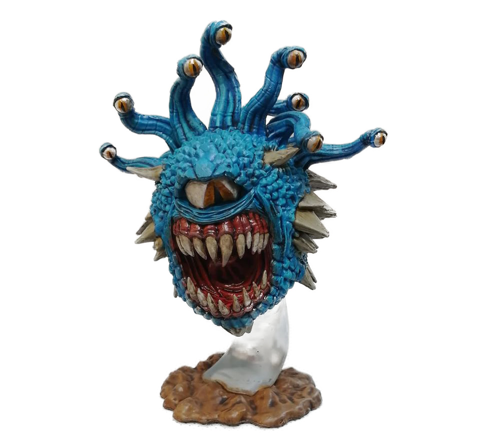 A painted Dungeons and Dragons Beholder miniature by Dave Lamers