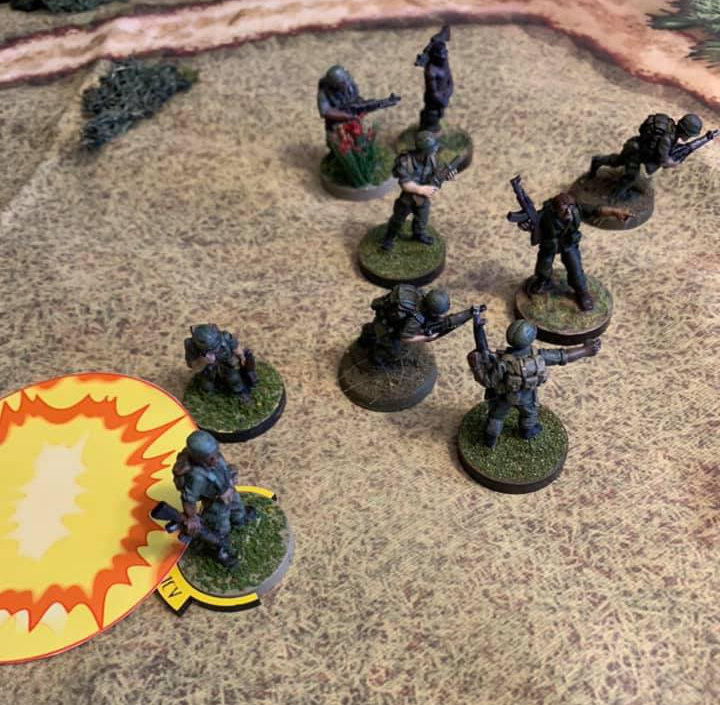 A play test image of Black Sun Miniatures Game by Crucible Crush.