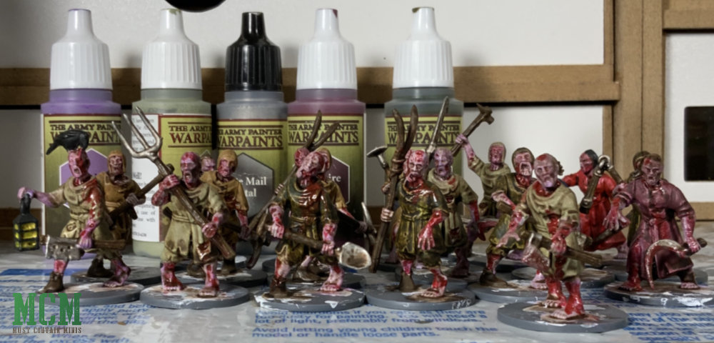 Painted Living Dead Peasants by Jacob Stauttener using mostly The Army Painter Paints