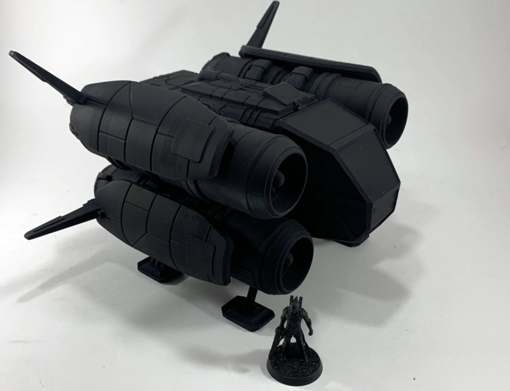 A 3D Printed space ship good for your RPG tabletop. 28mm to 35mm. 