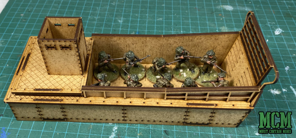 Landing Craft by Sarissa Precision with Bolt Action British Infantry on board.