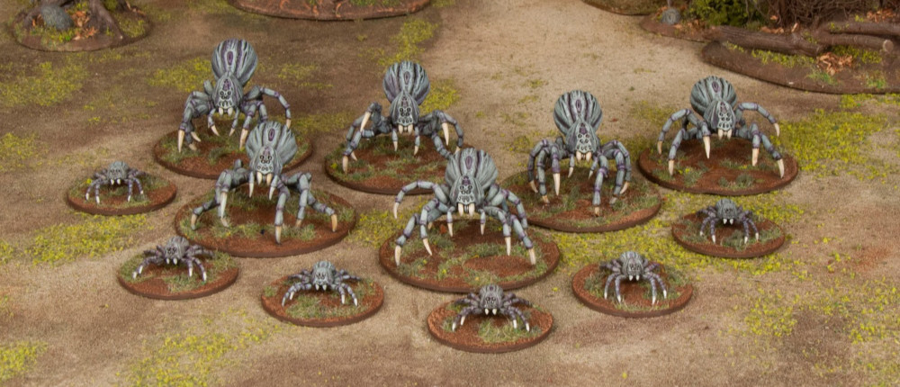 Half a box of Wargames Atlantic's Spider Miniatures. 