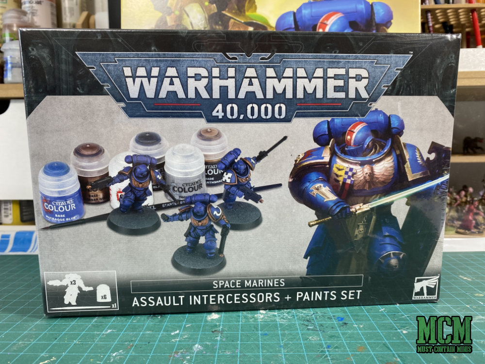 Warhammer 40,000 Space Marines: Assault Intercessors + Paints Set