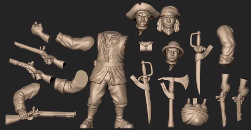 Blood & Plunder Plastic Miniatures frame parts