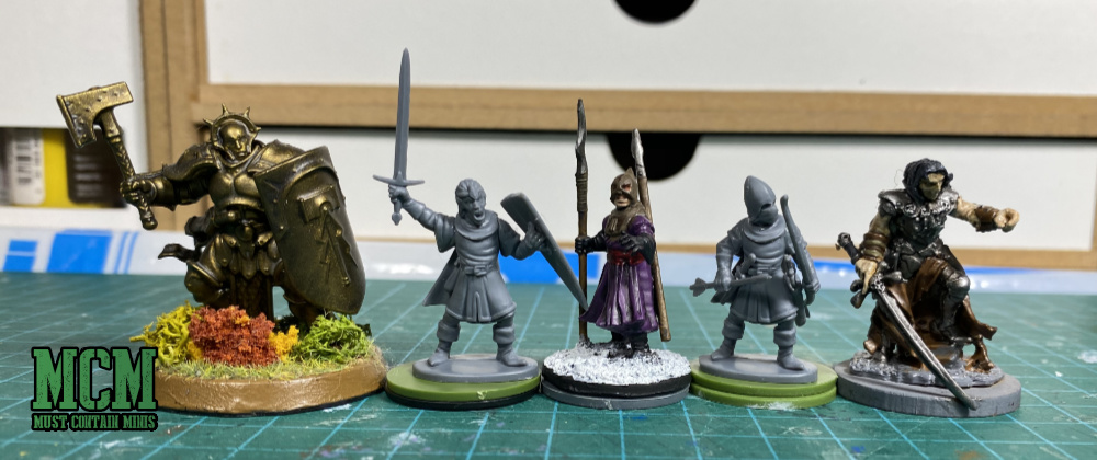 Scale Comparison of Oathmark Light Elf Infantry to Games Workshop, Frostgrave and Reaper Miniatures