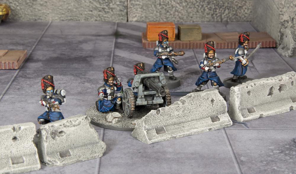 Proxy Imperial Guards for 40K and other games. Grognard Heavy Weapons Teams.