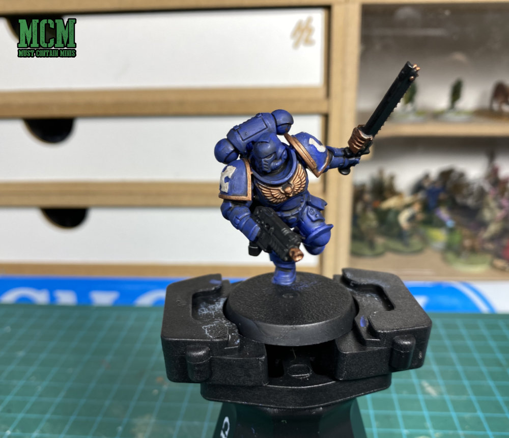 Painting Space Marine Intercessors using only what is in the Space Marine Assault Intercessors + Paints Set.