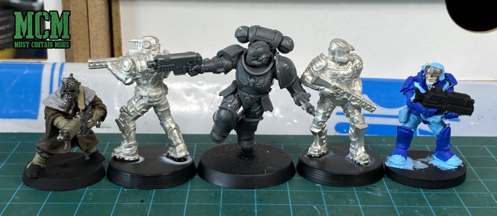 Legions of Steel Board Game Miniature scale comparison.