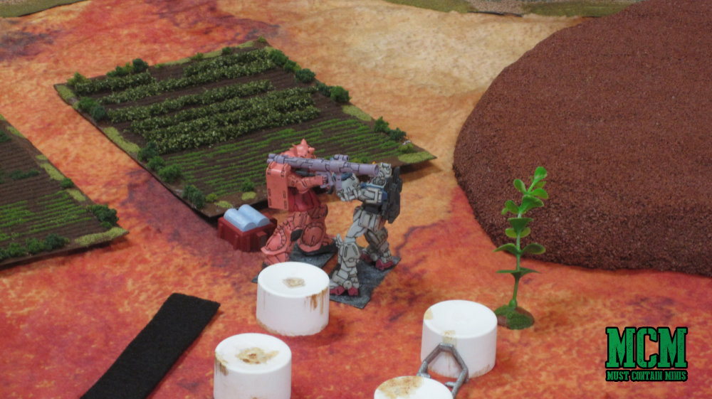 Two mechs battle it out in melee combat