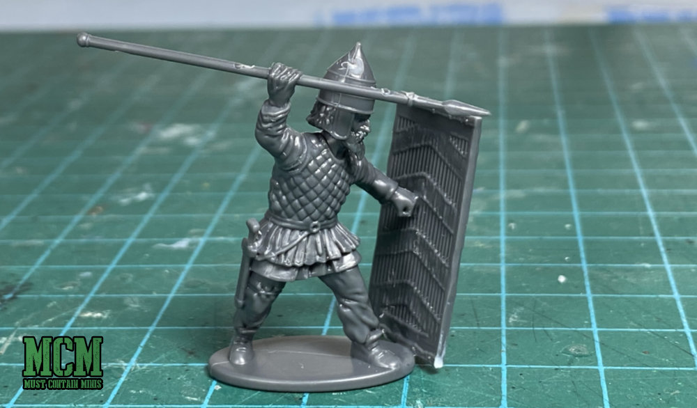 28mm Warrior with a spear and tower shield 