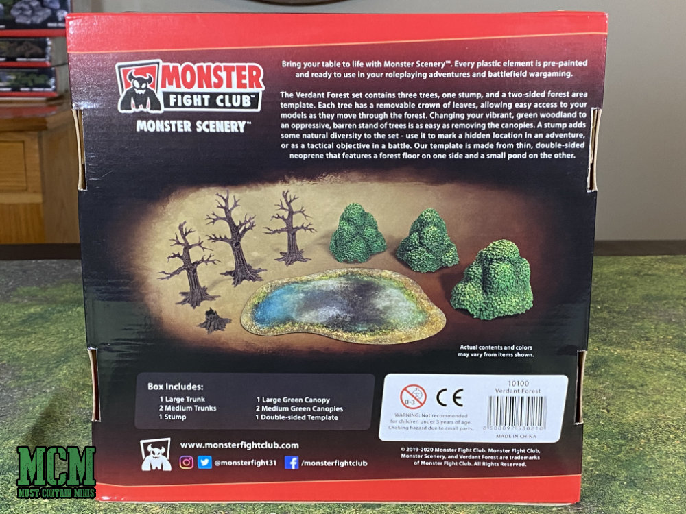 The back of the Monster Fight Club Verdant Forest box
