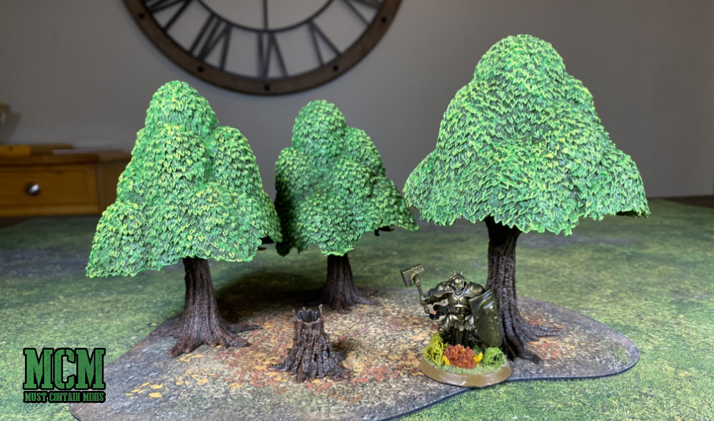 Monster Scenery Verdant Forest miniature wargaming terrain review - Age of Sigmar mini for scale purposes.