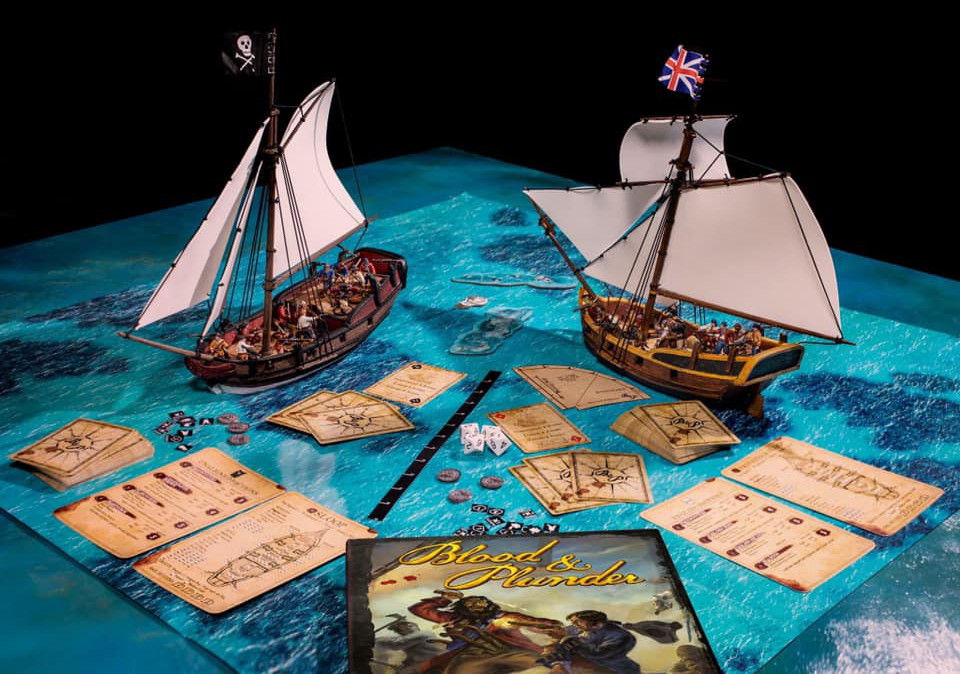 Beauty shot - The contents of the Blood & Plunder: Raise the Black 2-Player Starter Set.
