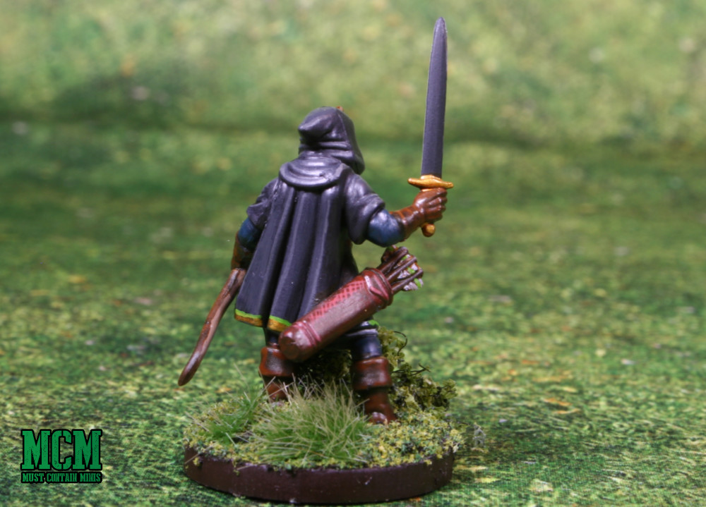 Back of the model - 28mm ranger with bow and sword