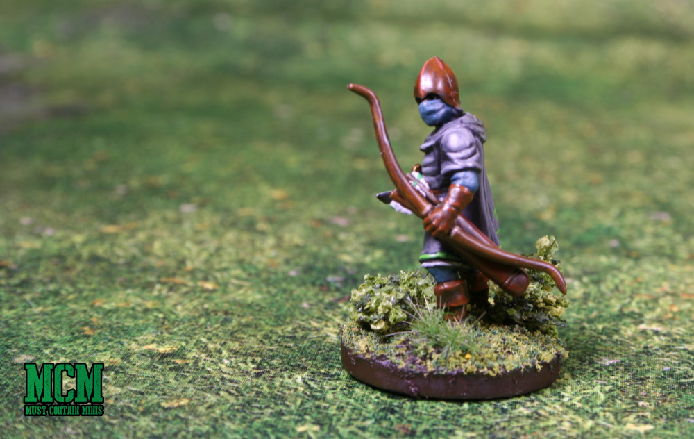 28mm elf infantry with a leather helmet