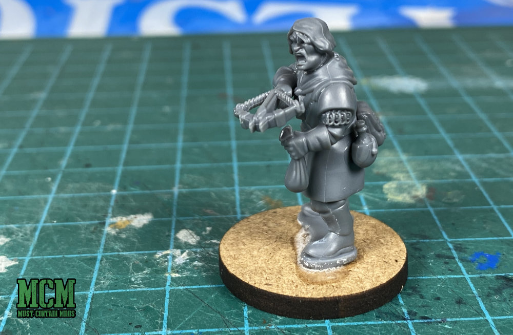 A marksman made with the parts of a Plastic Frostgrave Knights box set.