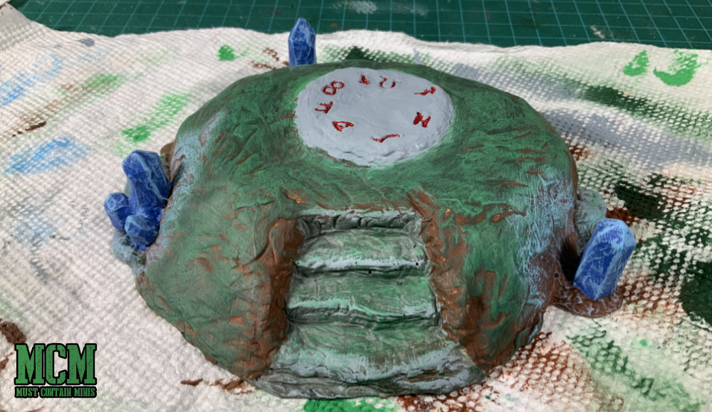 28mm miniature terrain painting summoning circle - WIP