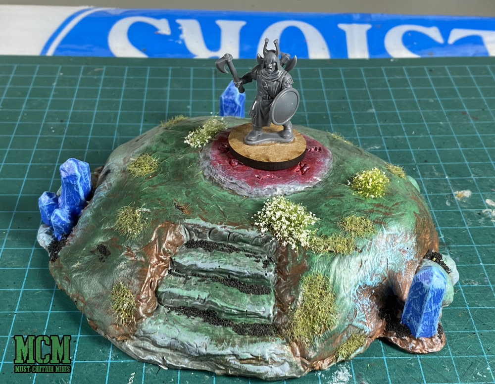 28mm magical mound with a Frostgrave Soldier