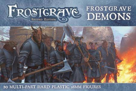The box art for the Frostgrave Demons plastic miniatures. 