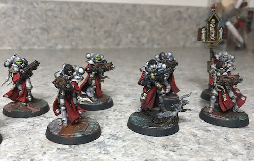 Second half of the Sisters of Battle Miniatures painted