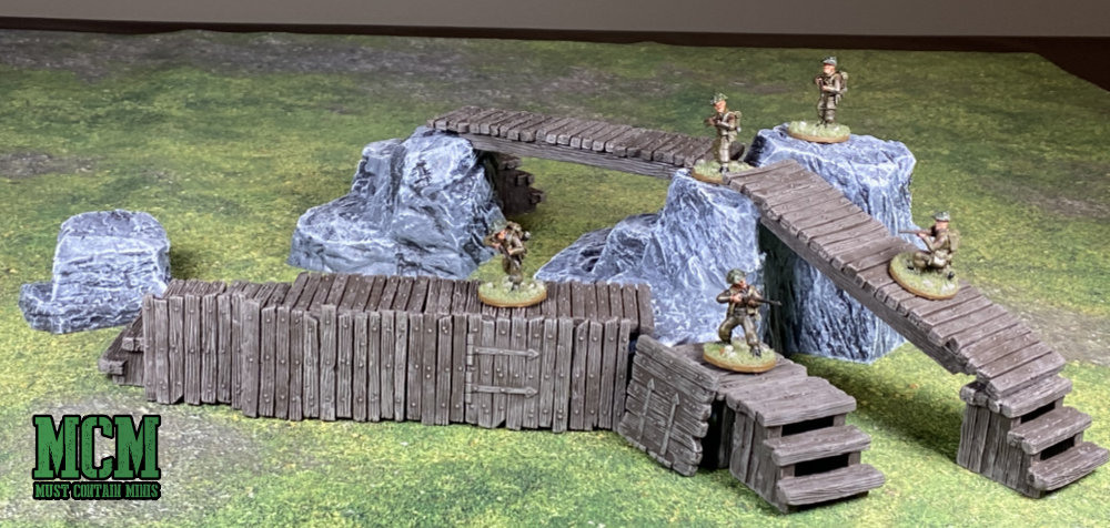 Monster Scenery Terrain Review - Scale Comparison of Bolt Action to Monster Fight Club Terrain