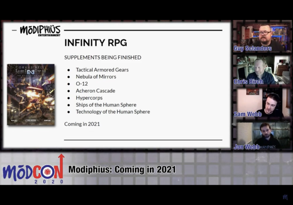 Infinity RPG releases by Modiphius in 2021