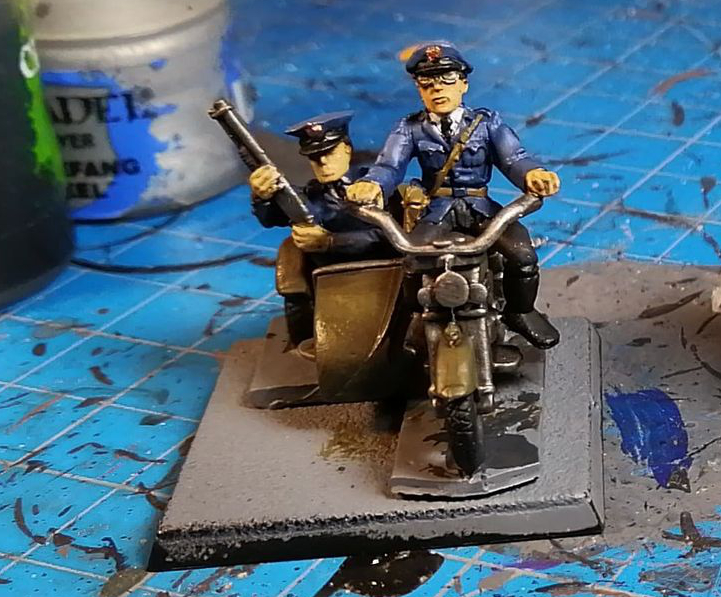 RAFM Police Motorcycle with sidecar miniature for 25 / 28mm gaming