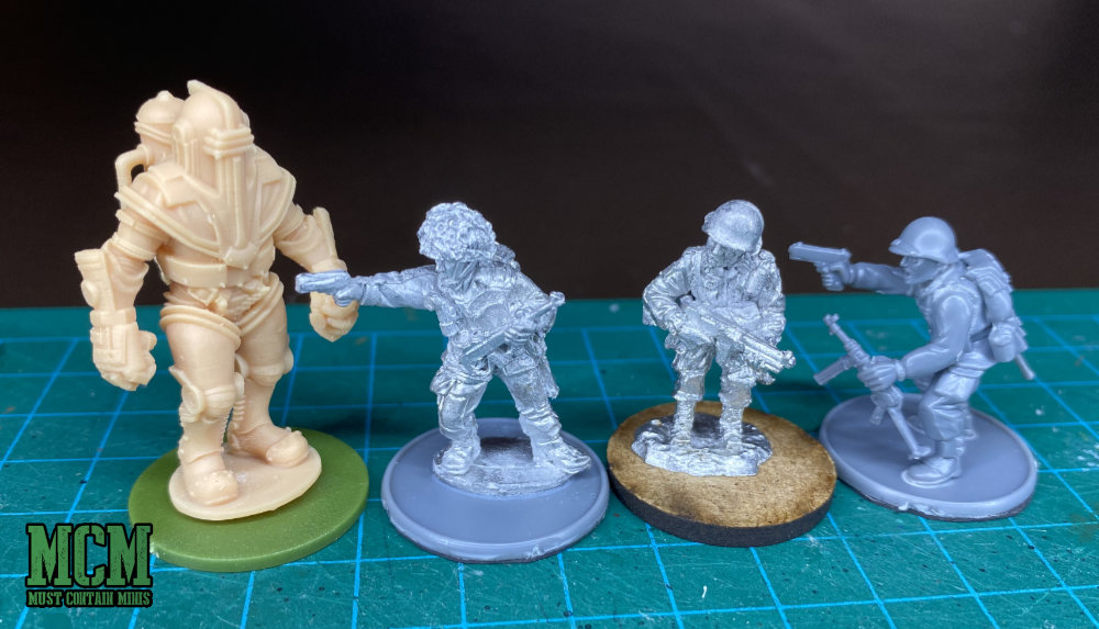 Scale Comparison WW2 Warlord Games and Gaddis Gaming miniatures for Bolt Action. Power Armour too