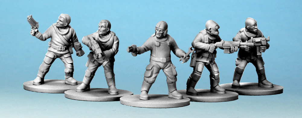 A preview image of the new Stargrave Crew Miniatures by Osprey Games and North Star