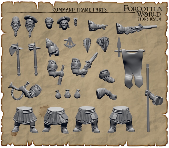 Preview Command Sprue of Forgotten World Stone Realm Dwarves 