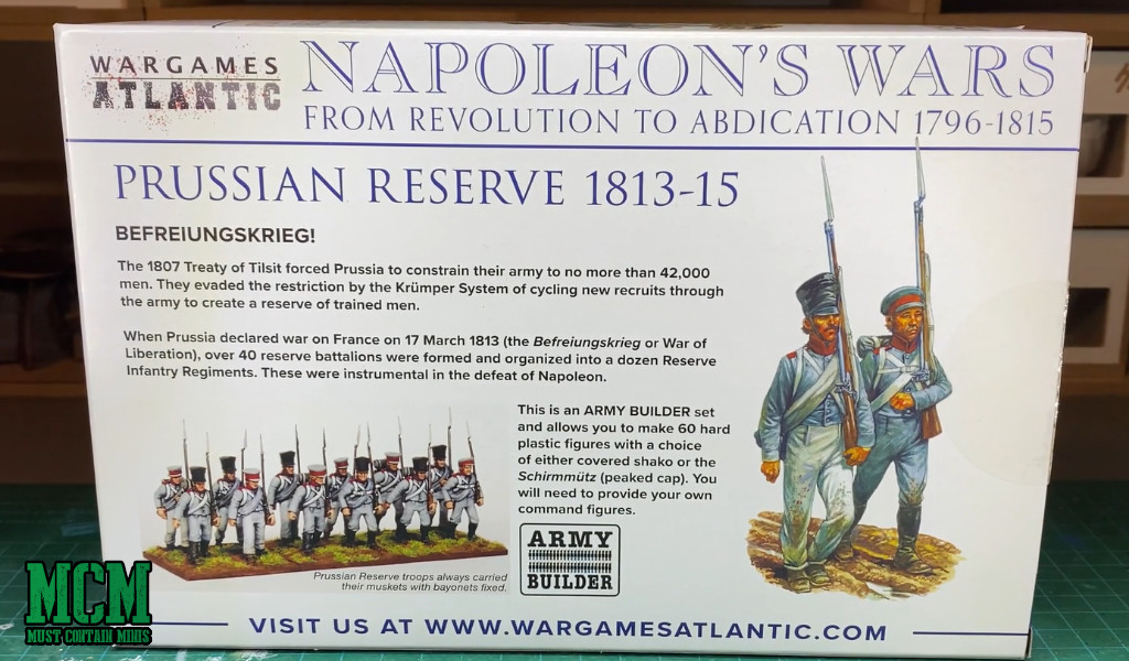 Napoleon's Wars Miniatures - Back of the box - Prussians