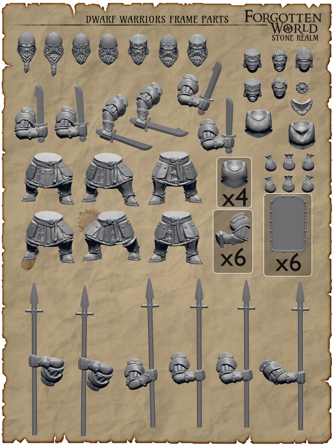 Stone Realm Dwarf Warriors Sprue