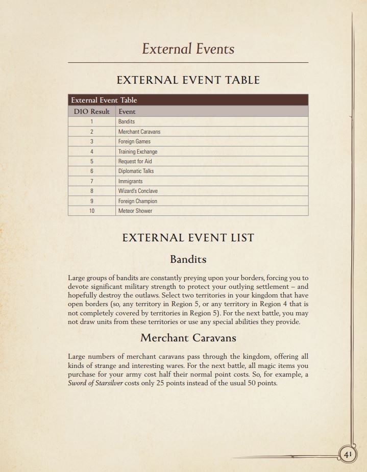 External Events in Oathmark: Bane of Kings