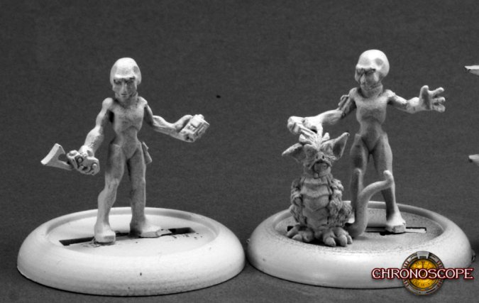 Painted Gray Aliens by Reaper Miniatures for their Chronoscope Line