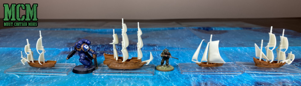 Scale Comparison Image of Oak & Iron Ships