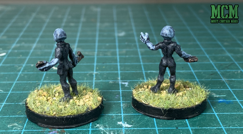 Painted Gray Alien miniatures