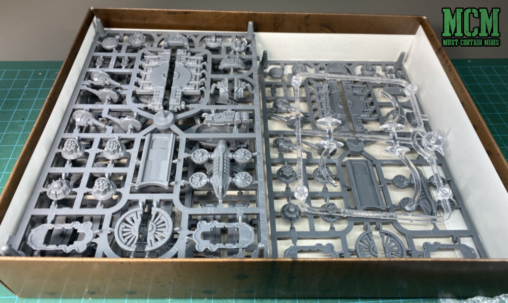 The plastic sprues in the box