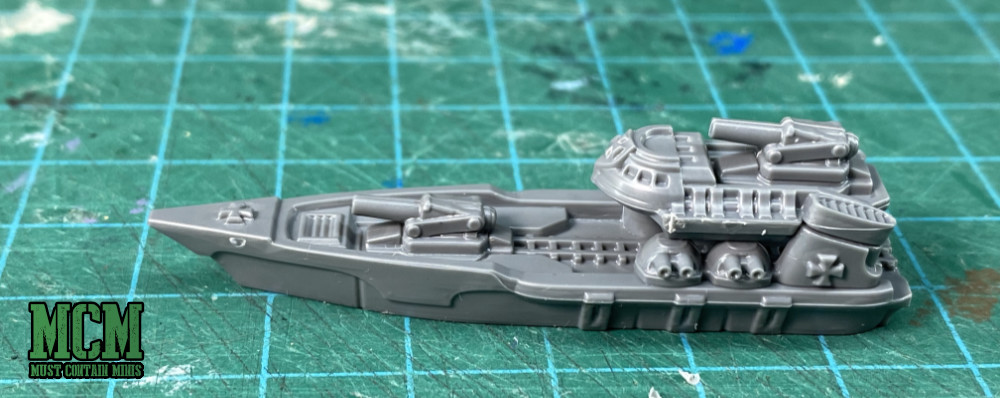 A close up of the Sigimer class Destroyer from the Tempelhof Battlefleet Box Set. 