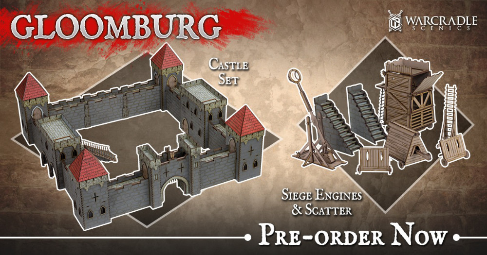Gloomburg Castle and Siege Engines MDF Terrain